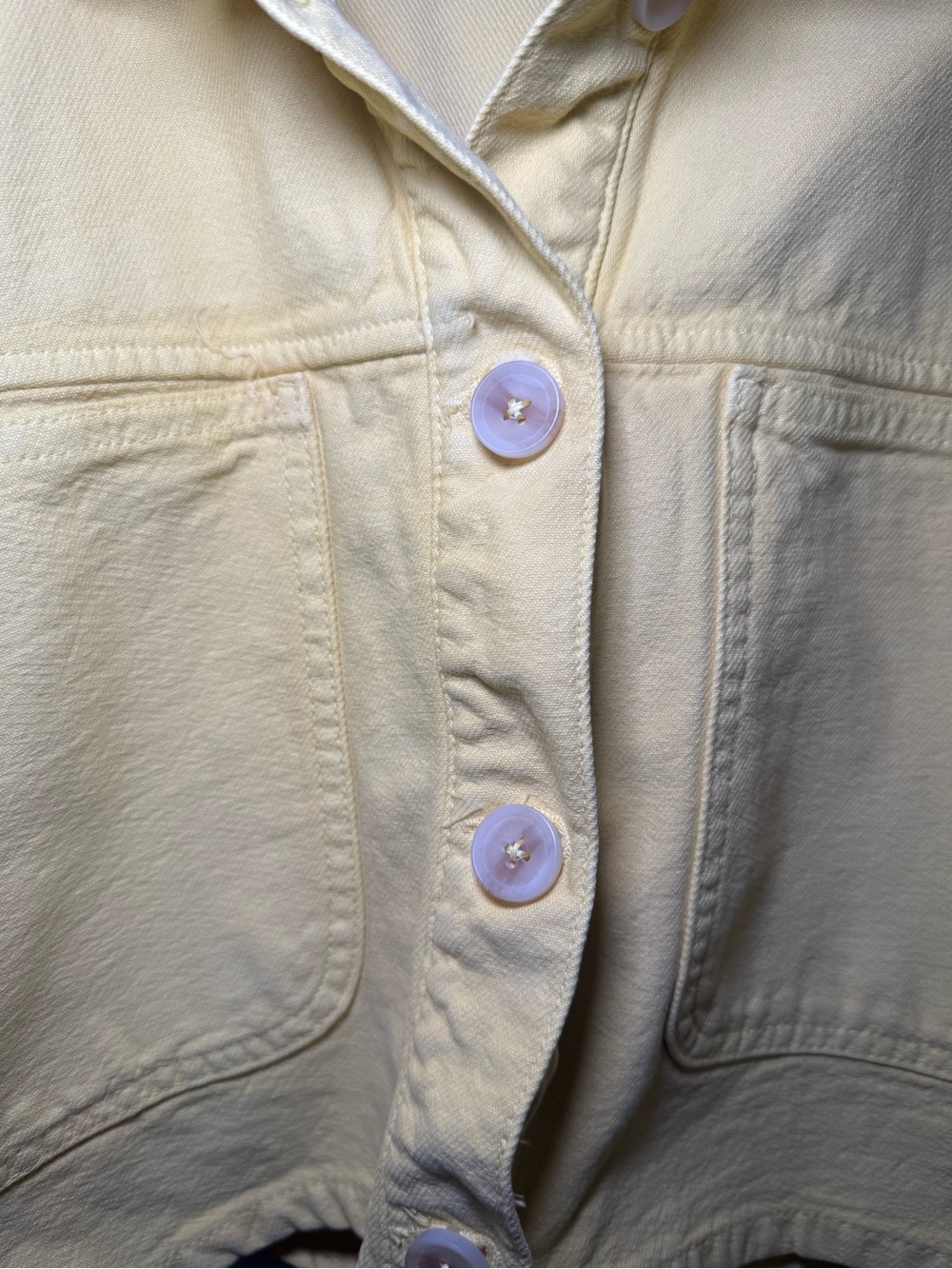 Zara Cropped Yellow Button-Front Denim Jacket - Picture 7 of 8
